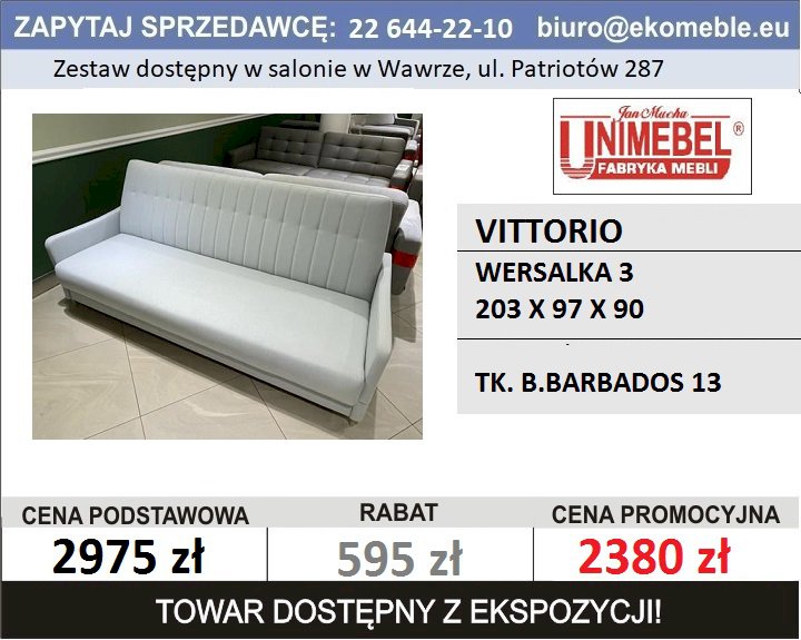 UNIMEBEL - VITTORIO - WERSALKA 3 - TK. B.BARBADOS 13 UNIMEBEL - VITTORIO - WERSALKA 3 - TK. B.BARBADOS 13