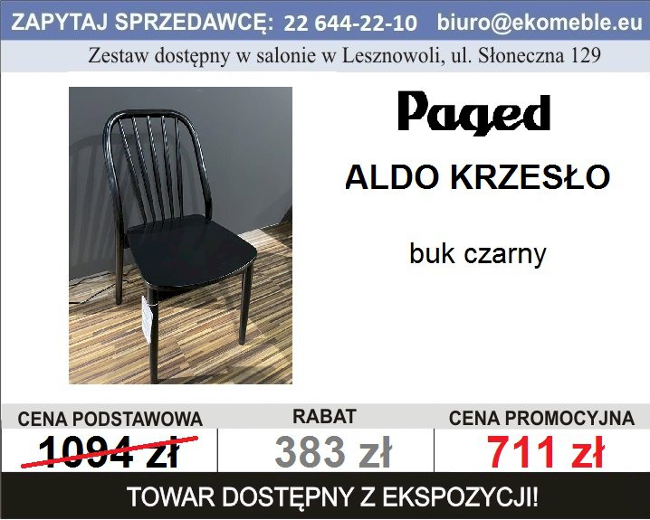 Paged - Aldo krzesło , buk czarny