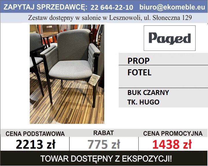 Paged - Prop fotel, buk czarny, tk. Hugo 