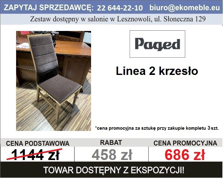 Paged - Krzesło Linea 2, tk.Nordic