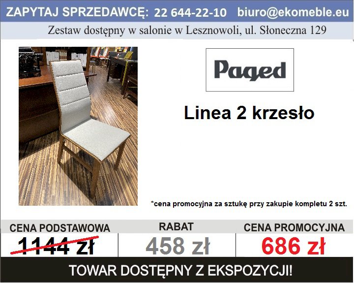 Paged - Krzesło Linea 2, tk.Carabu