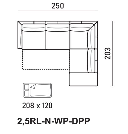 Meblomak-Fano-Narożnik 2,5RL-N-WP-DPP