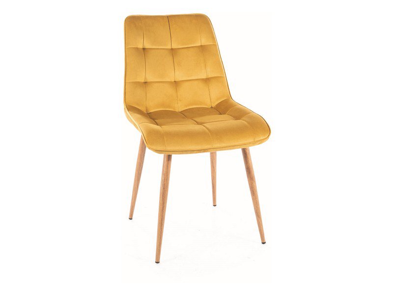 KRZESŁO CHIC D VELVET  DĄB STELAŻ / CURRY BLUVEL 68