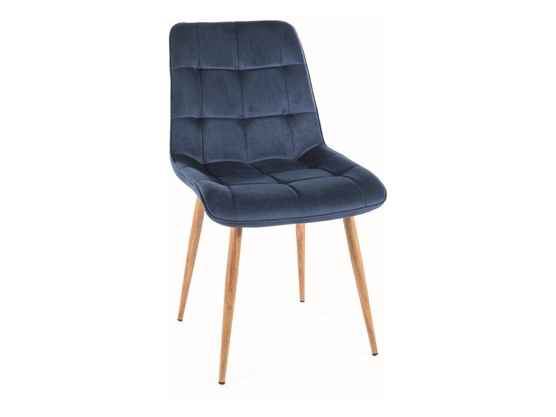 KRZESŁO CHIC D VELVET  DĄB STELAŻ / GRANATOWY BLUVEL 86