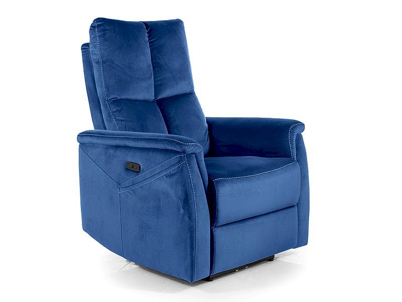 FOTEL ROZKŁADANY NEPTUN M (FUNKCJA MASAŻU) VELVET GRANATOWY BLUVEL 86