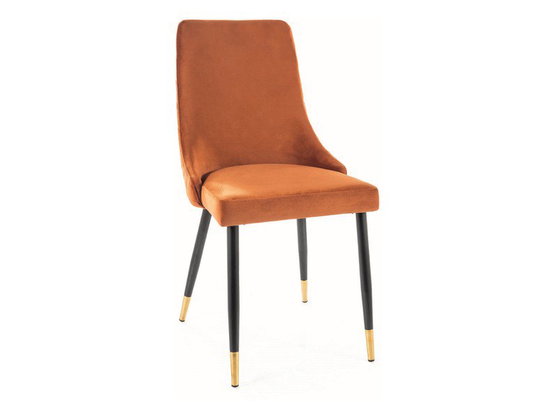 KRZESŁO PIANO VELVET CZARNY/ZŁOTY STELAŻ/CYNAMON BLUVEL 4215