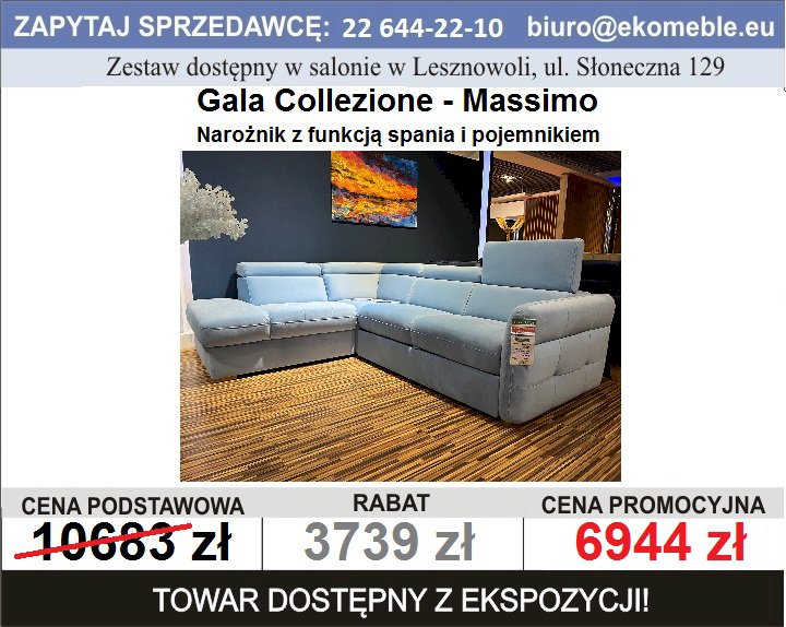 Gala Collezione - Massimo narożnik z funkcją spania i pojemnikiem