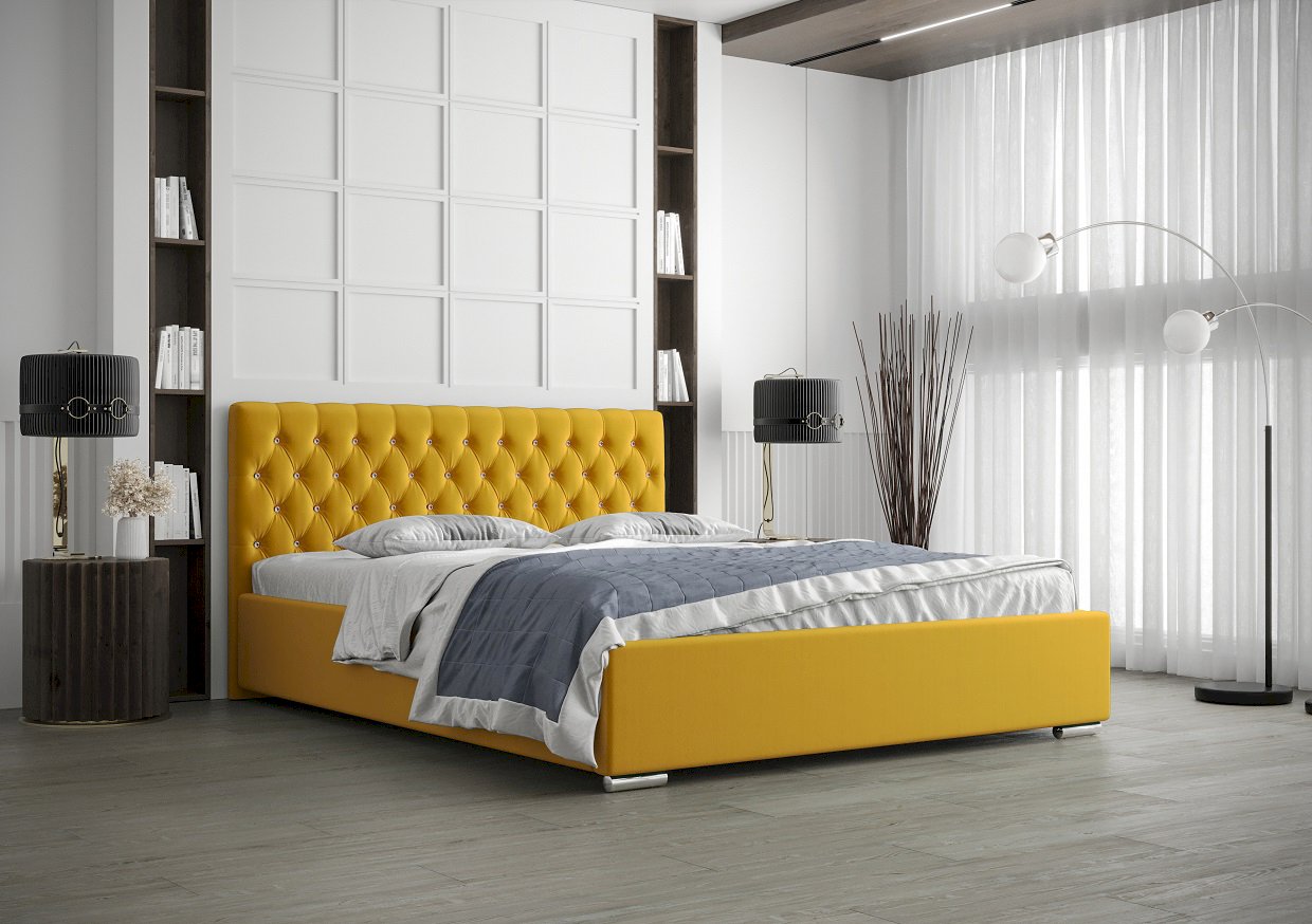 ŁÓŻKO TAPICEROWANE TYRRUS Z POJEMNIKIEM NA POŚCIEL