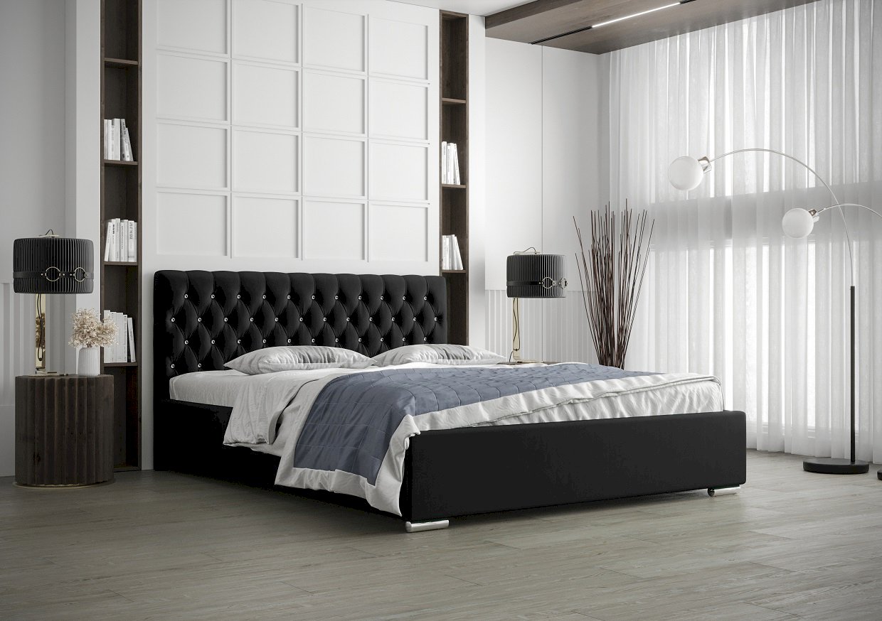 ŁÓŻKO TAPICEROWANE TYRRUS Z POJEMNIKIEM NA POŚCIEL