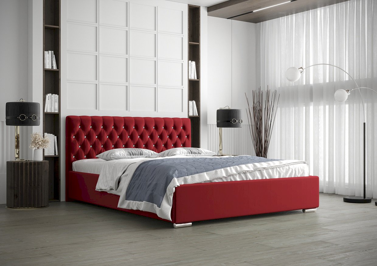 ŁÓŻKO TAPICEROWANE TYRRUS Z POJEMNIKIEM NA POŚCIEL