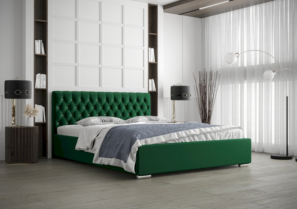 ŁÓŻKO TAPICEROWANE TYRRUS Z POJEMNIKIEM NA POŚCIEL