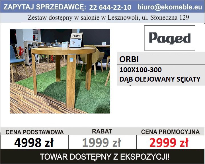 Paged - ORBI 100X100-300 DĄB OLEJOWANY 