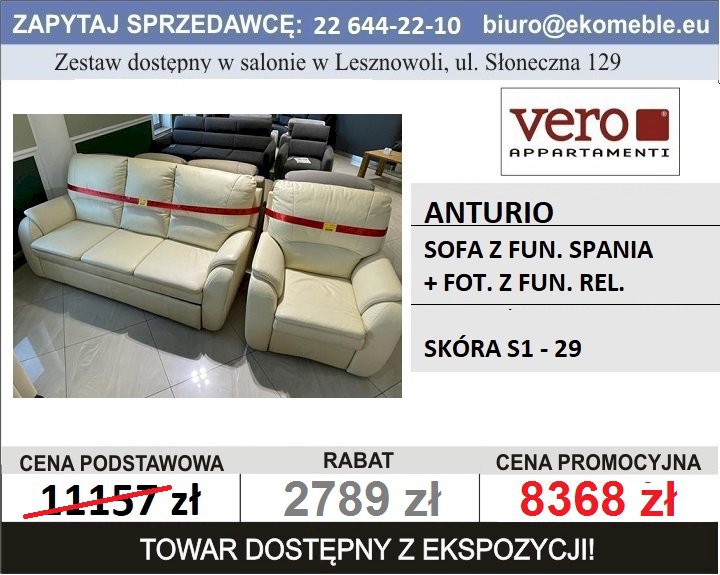 VERO - ANTURIO SOFA + FOT. REL.MAN. SK. S1 29 VERO - ANTURIO SOFA + FOT. REL.MAN. SK. S1 29