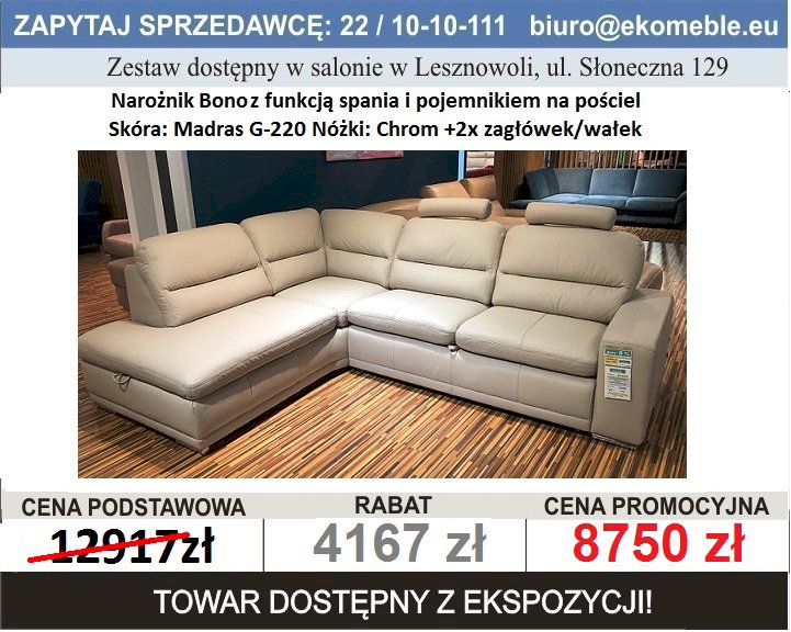 Bono narożnik z funkcją spania i pojemnikiem na pościel