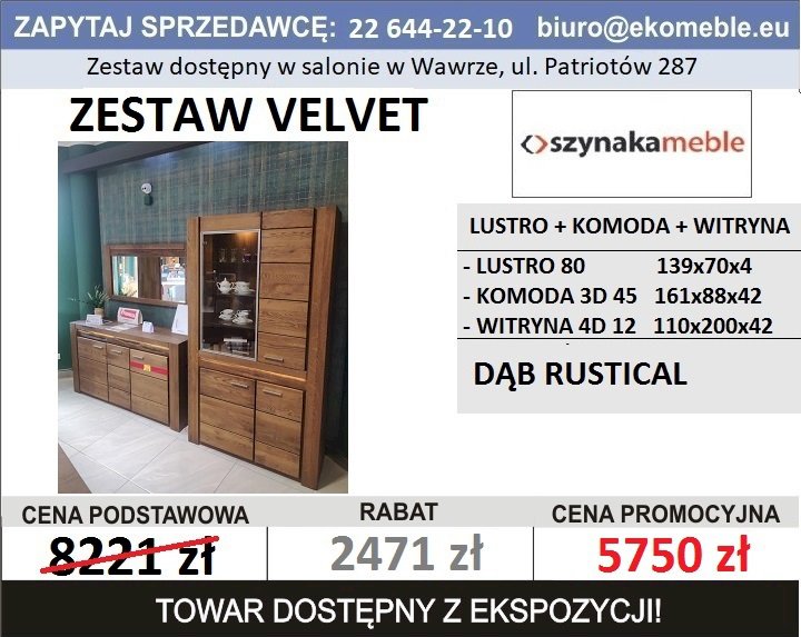 SZYNAKA MEBLE - ZESTAW VELVET