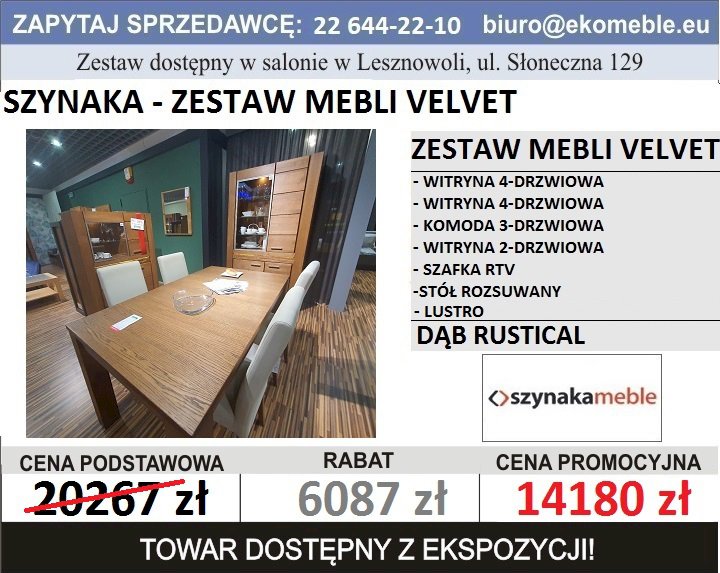 SZYNAKA MEBLE - ZESTAW VELVET