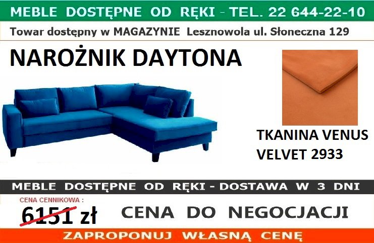 SWEET SIT - NAROŻNIK DAYTONA OTM(4)SL-2(120)QFPW TKANINA VENUS VELVET 2933