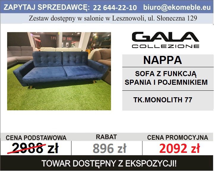 GALA - NAPPA , SOF Z FUNKCJĄ SPANIA, TK. MONOLITH 77