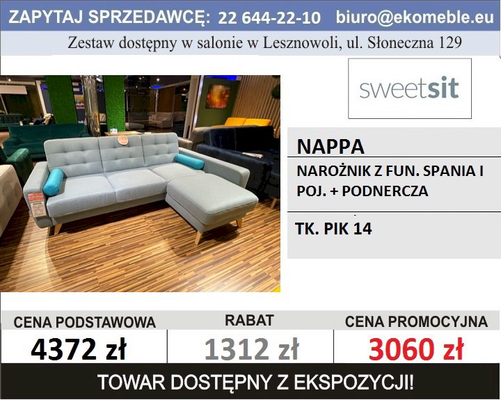 GALA COLLEZIONE - NAROŻNIK NAPPA Z FUNKCJĄ SPANIA I POJEMNIKIEM, TK. PIK 14