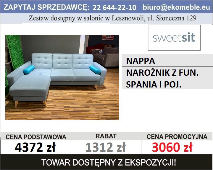 GALA COLLEZIONE - NAROŻNIK NAPPA Z FUNKCJĄ SPANIA I POJEMNIKIEM,