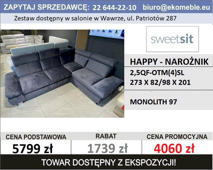 SWEET SIT - HAPPY NAROŻNIK - 2,5QF-OTM(4)SL TK.MON. 97