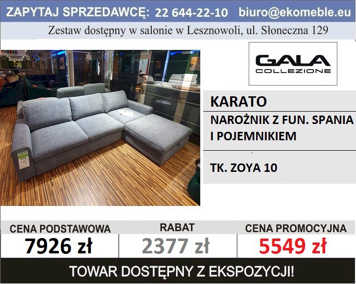 GALA COLLEZIONE - NAROŻNIK KARATO Z FUNKCJĄ SPANIA I POJEMNIKIEM, TK. ZOYA 10