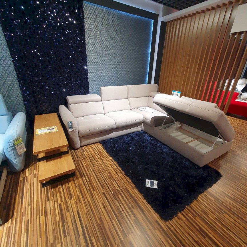 Gala Collezione - Massimo narożnik z funkcją wysuwanego siedziska i pojemnikiem, TK. Nordic 114