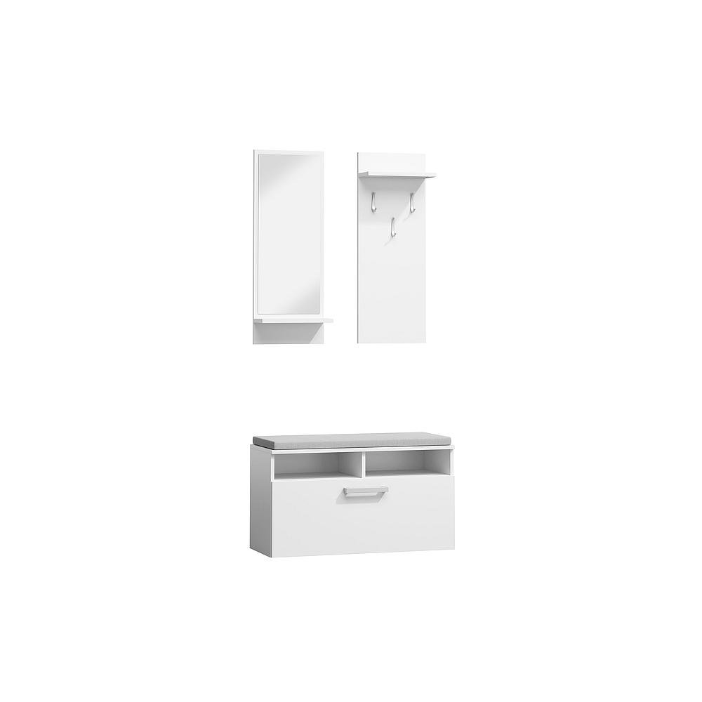 Przedpokój zestaw p-003 biały mat / tap. szary
