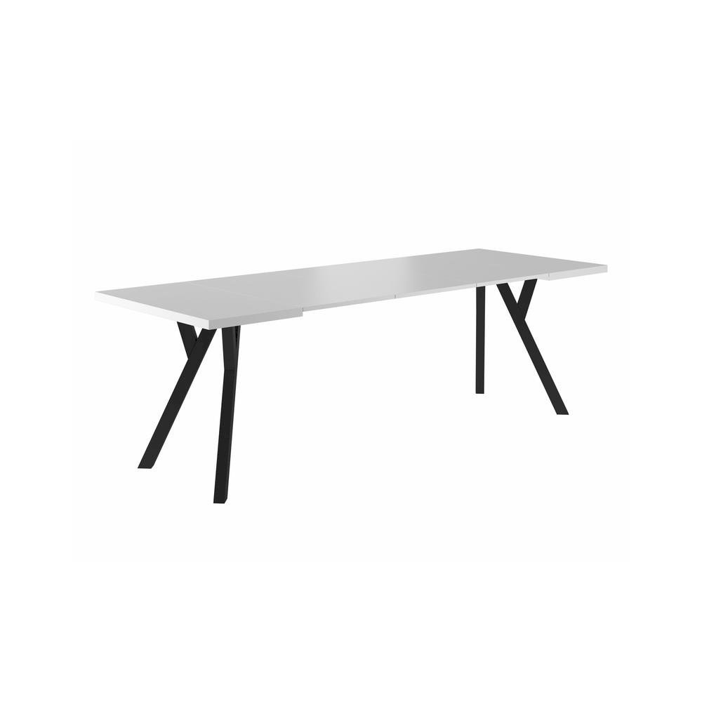 Stół merlin biały mat / czarny 90(240)x90