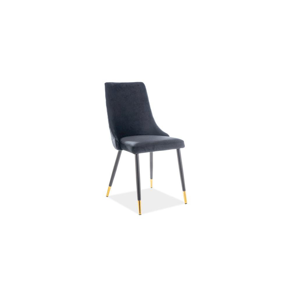 Krzesło piano velvet czarny/złoty stelaż/czarny bluvel 19