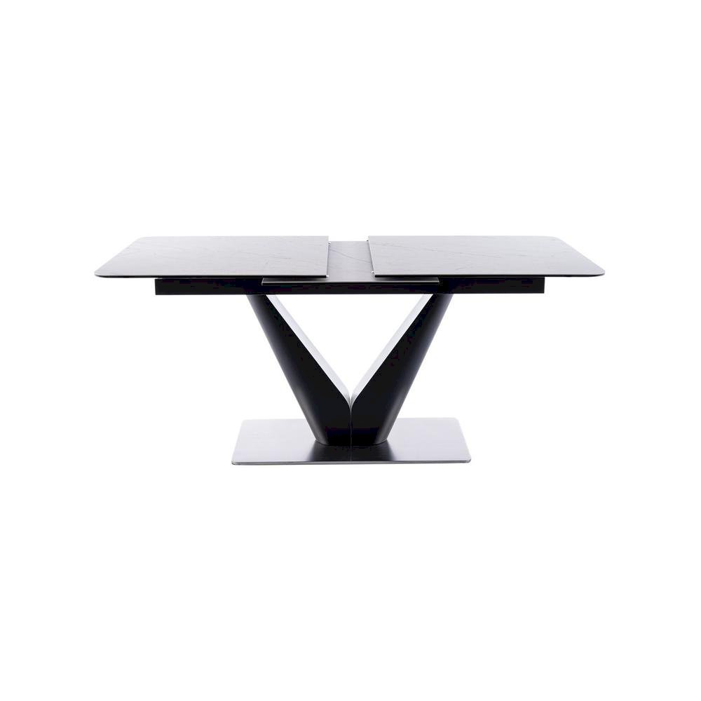 Stół canyon ceramic biały marmur/czarny mat 160(220)x90
