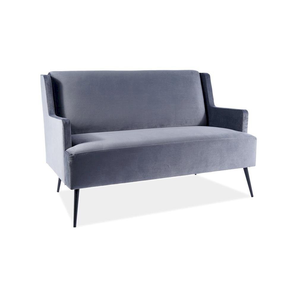 Sofa  gemma velvet szary bluvel 14 / czarny