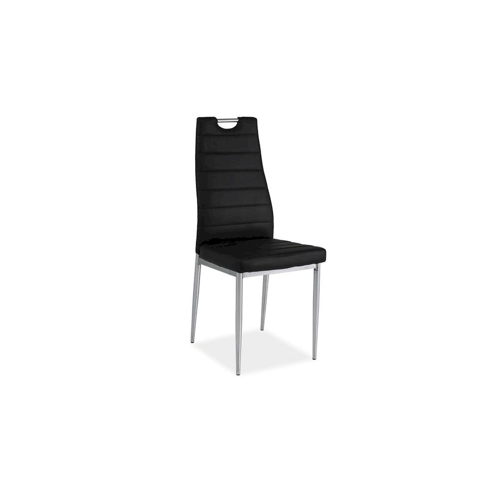 Krzesło h260 chrom/czarny ekoskóra