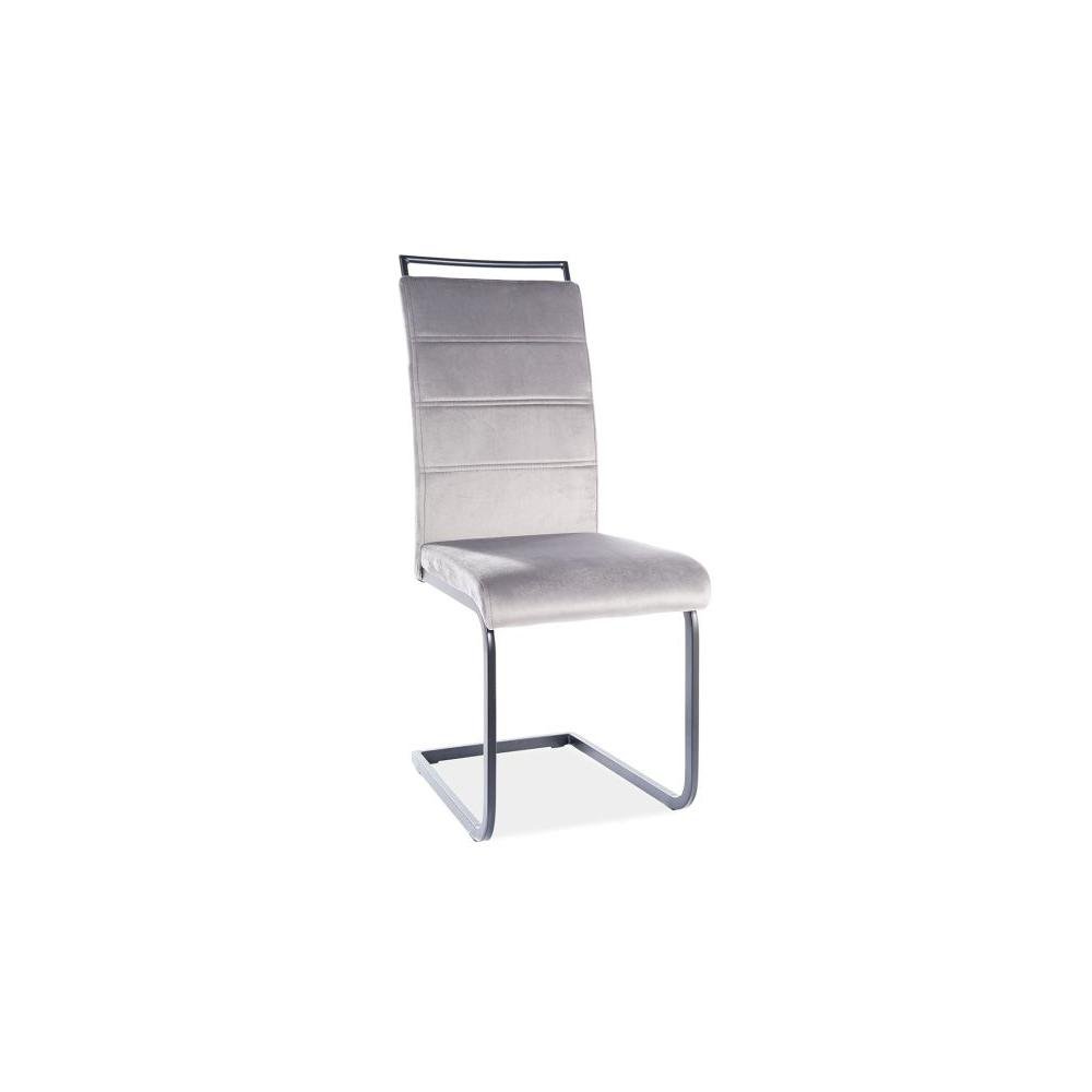 Krzesło h441 velvet czarny stelaż/szary tap. 93