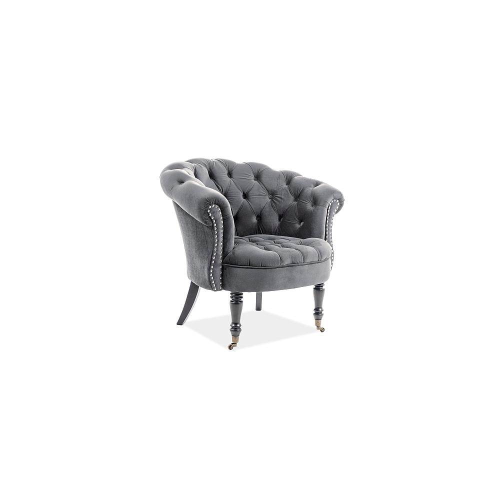 Fotel philips velvet szary bluvel 14