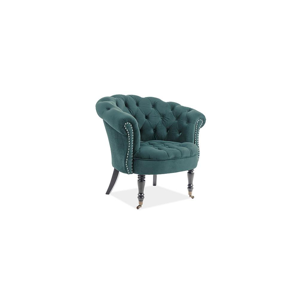 Fotel philips velvet zielony bluvel 78