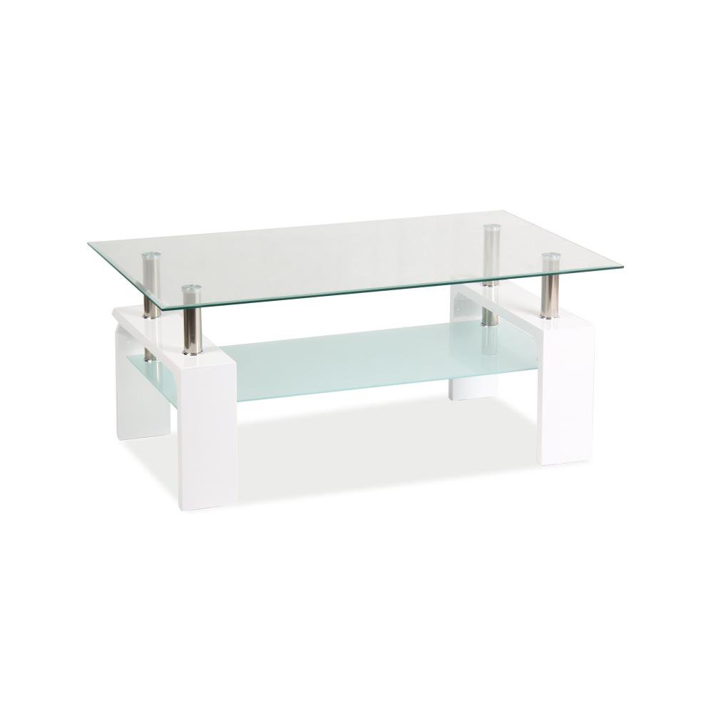 ława lisa basic ii transp./biały lakier 100x60x55