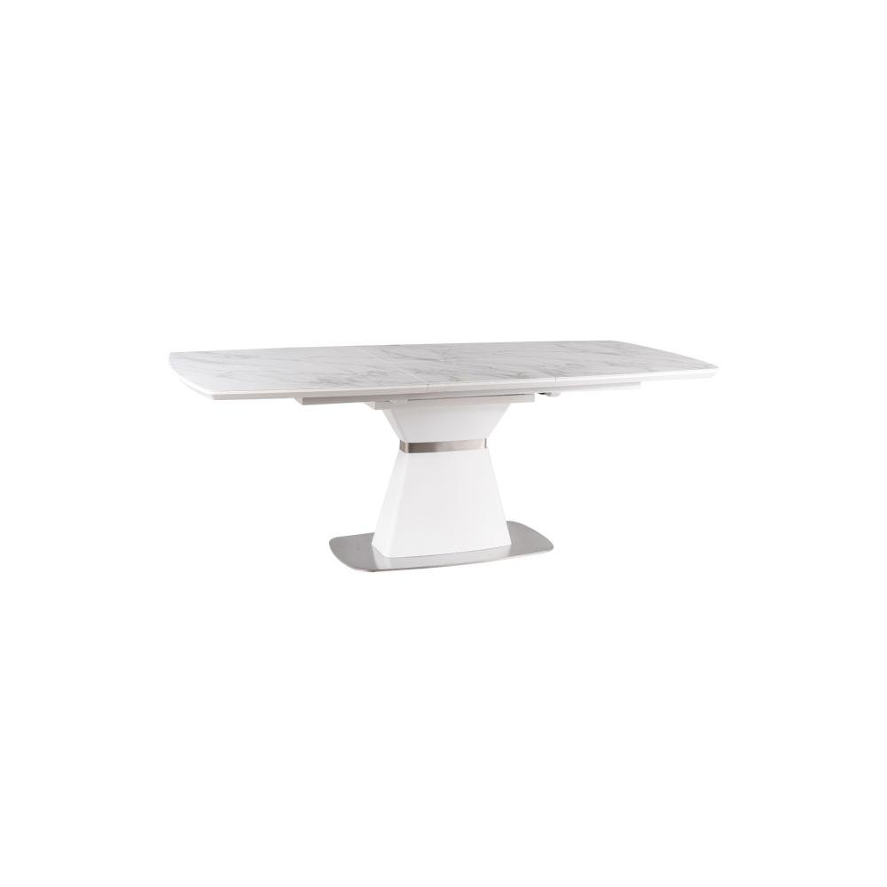 Stół saturn ii ceramic biały efekt marmuru/biały mat 160(210)x90