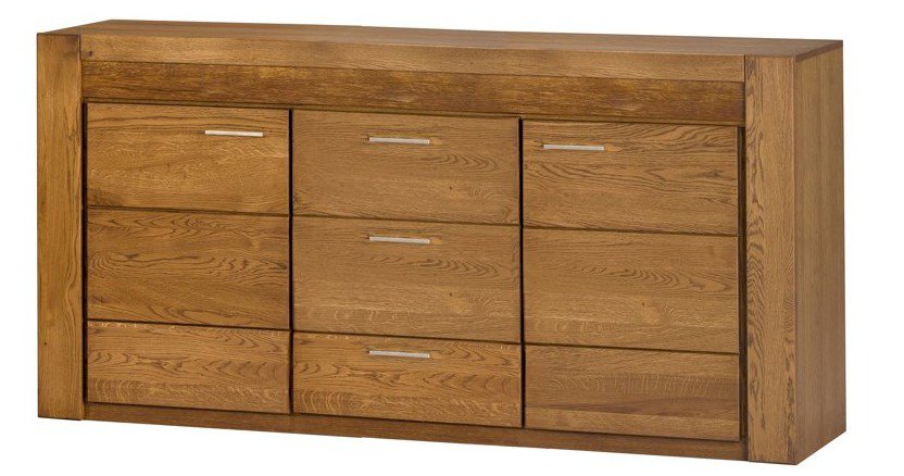 Komoda 2-drzwiowa z 3 szufladami VELVET 47 - dąb rustical - PRESTIGELINE