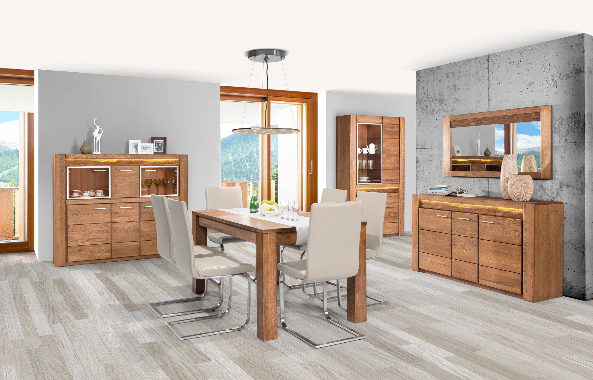 Komoda 2-drzwiowa z 3 szufladami VELVET 47 - dąb rustical - PRESTIGELINE