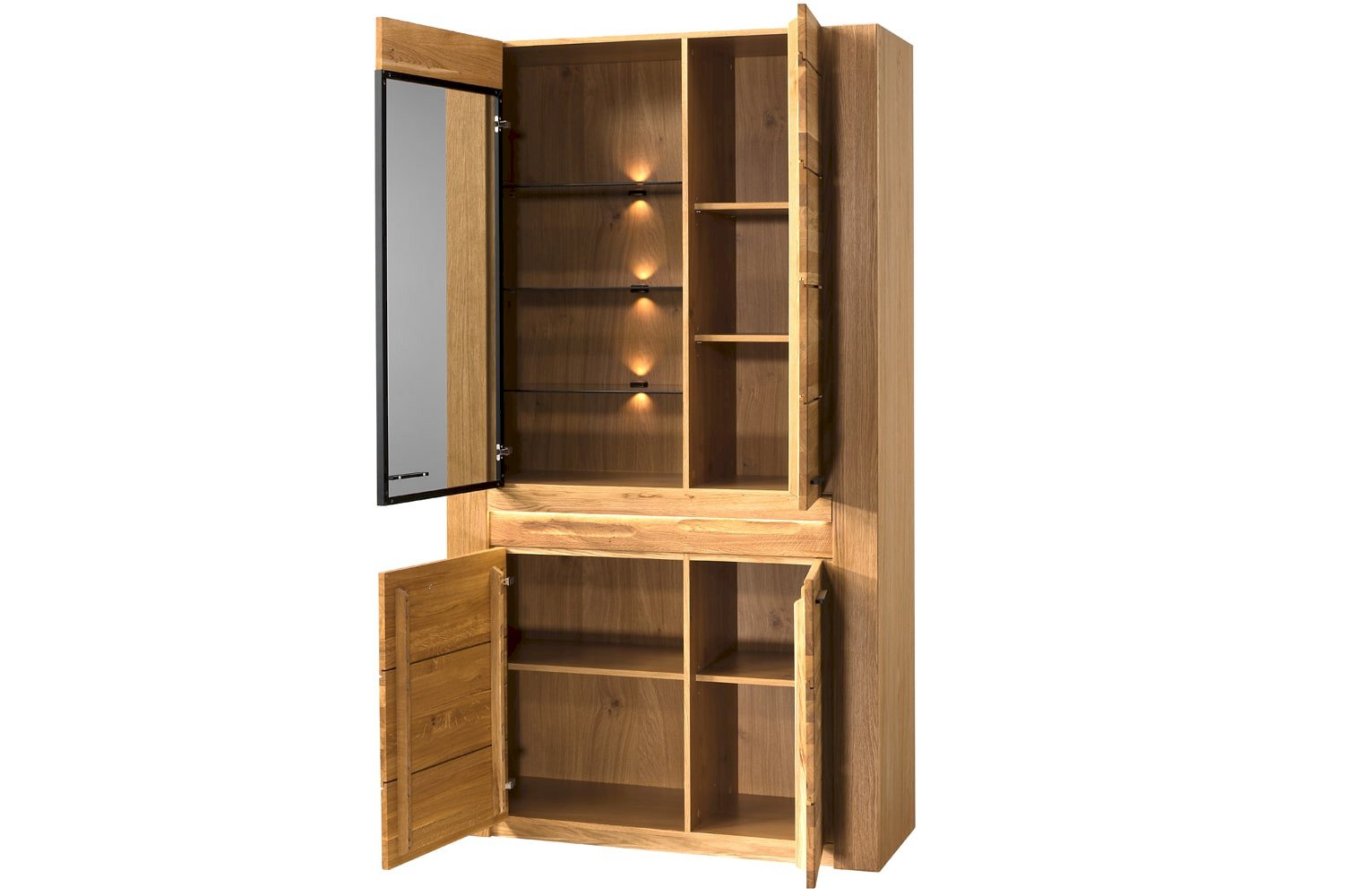 Szynaka - Velvet natura T12 Witryna 4 drzwiowa wysoka z przeszkleniem