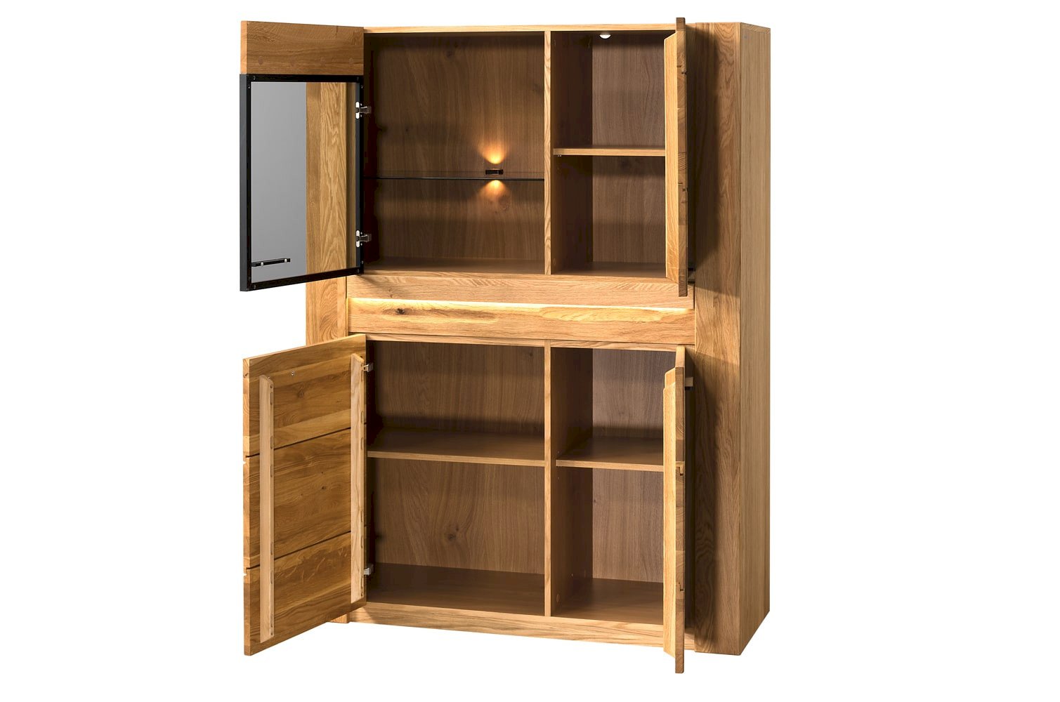 Szynaka - Velvet natura T15  Witryna niska 4 drzwiowa z przeszkleniem