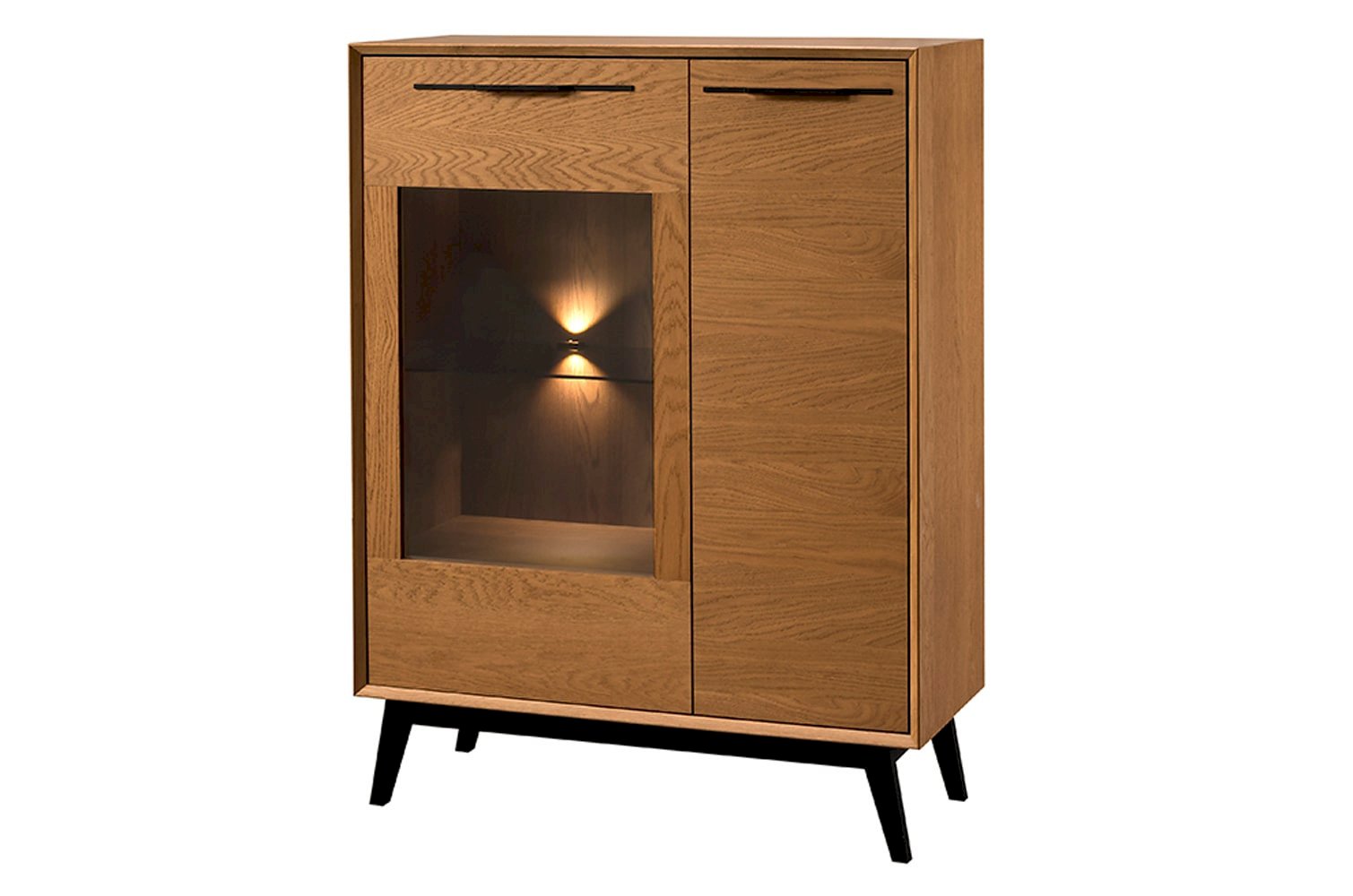 Szynaka Meble - Lazure 15 Witryna 2-drzwiowa niska z oświetleniem w standardzie
