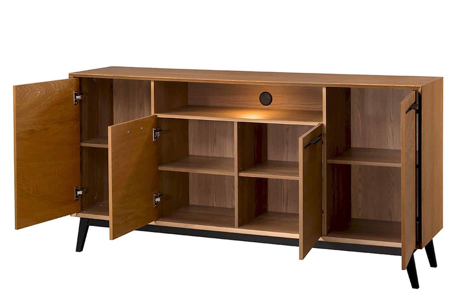 Szynaka Meble - Lazure 47 Komoda 4-drzwiowa oświetlenie podwieńcowe LED w standardzie