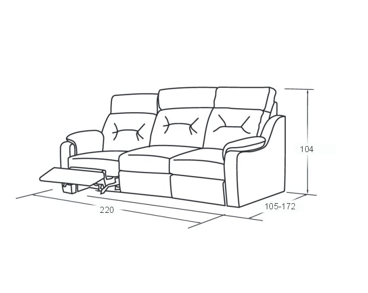 Vero - papavero - sofa z funkcją relax. 1np+x15+1rpl