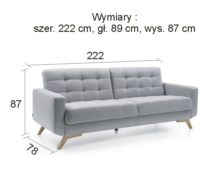 Sweet sit – fiord sofa 3 osobowa z funkcją spania..