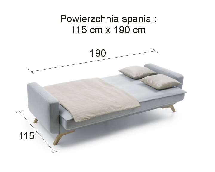 Sweet sit – fiord sofa 3 osobowa z funkcją spania..