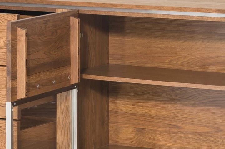 Szynaka - montenegro 47 komoda 2-drzwiowa z 4 szufladami (oświetlenie opcjonalne)