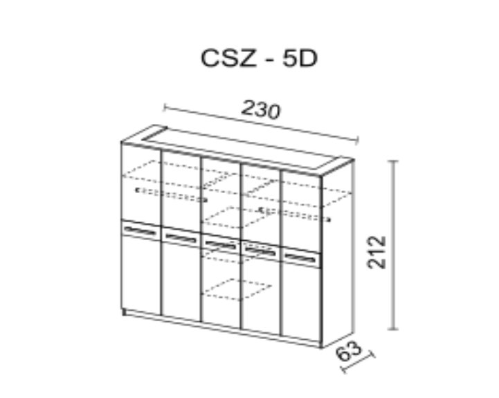 Stolwit -  cremona - szafa 5 drzwiowa