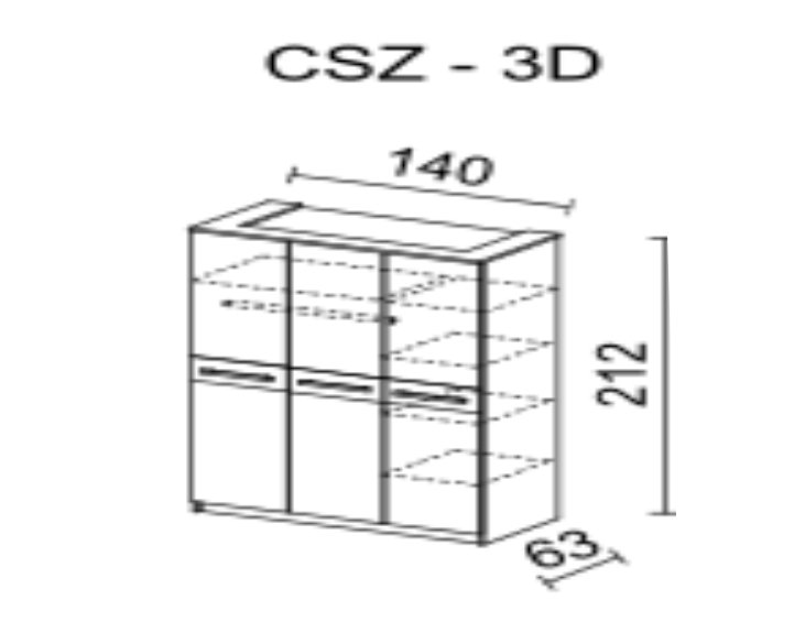 Stolwit -  cremona - szafa 3 drzwiowa otwierana